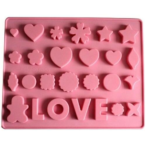 26 Cavities Love Silicone Oven Budding Ice Tray Cake Candy Making Molds Cake Pans Handmade DIY Chocolate Mold