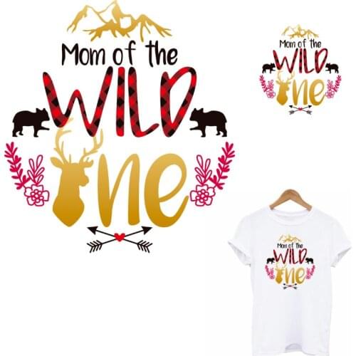 Mom Of The Wild Thermal Transfer Sticker On Clothes DIY A-level Washable Pathces For Clothing Famliy Christmas T-shirt Decor