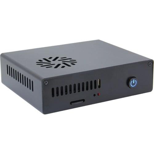 Ultra-thin Raspberry Pi 4 Case, NUC Style Aluminum Case with PWM Fan & X-C1 Interface Adapter Board for Pi 4B