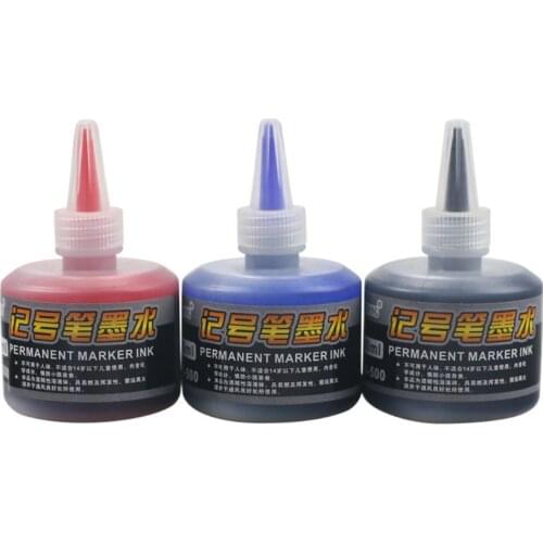 W3JD 1 Bottle 50ml Refill Ink for Refilling Inks Marker Pen Black Red Blue 3 Colors School Supplies