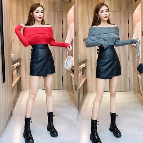Women 2021 Spring Autumn New Fashion 2 Pieces Sets Female Knitted Sweater +Slim Mini Pencil Skirt Work Style Elegant Suit C345