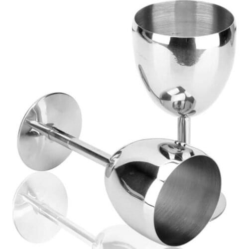 1PC Wine Glasses Stainless Steel Goblet Metal Wineglass Bar Wine Glass Champagne Cocktail Drinking Cup Charms Party Supplies