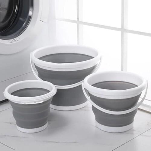 10 / 5 / 3L Silicone Portable Folding Car Wash Bucket Kids Outdoor Fishing Travel Home Storage Multifunctional Household Bucket