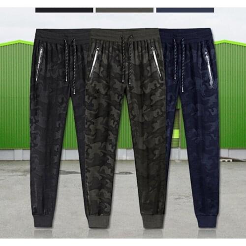 2021 Camouflage Spring Autumn Sports Outerwear Athletic Running Breathable Fitted Knit Leisure Mens Pants Casual Trousers L-8XL