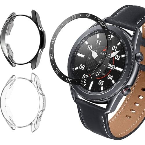 3pcs for galaxy watch 3 45mm 41mm case bezel ring TPU Soft Protector Bumper Frame cases for samsung galaxy watch 3 bezel loop