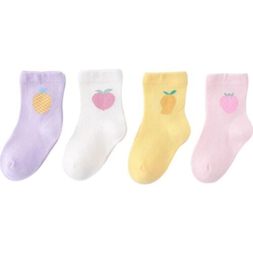 4Pair/lot 2020 New childrens baby socks for 0-3 years old cotton warm newborn baby socks