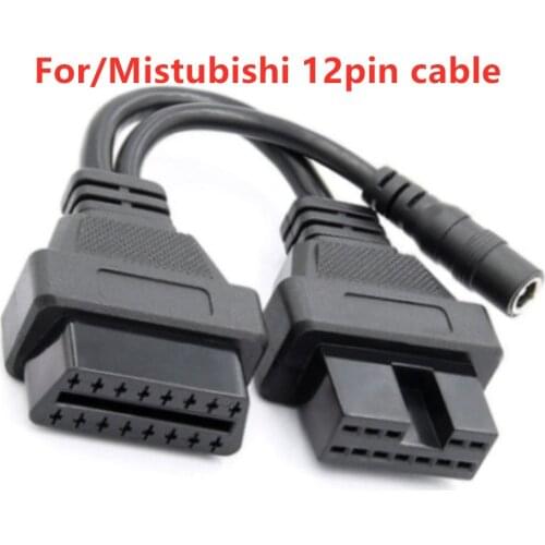 Acheheng for Mitsubishi 12Pin OBD2 Cable Connector to 16 Pin car diagnostic tool OBD Adapter OBD II Cable