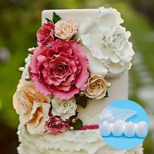 20pcs/Lot Flower Modeling Accessories Sugar Fondant Oval Foam Flower Shape Tools Practical DIY Cake Dessert Decoration Molds