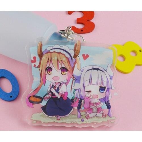 Anime Miss Kobayashis Dragon Maid Kanna Tooru Acrylic Figure pendant keychain Keyring Collection Model Toy Cosplay
