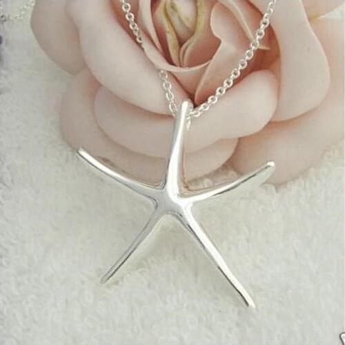 Free Shipping - fashion jewelry - Starfish necklace for women, - plated necklace animal pendant chains