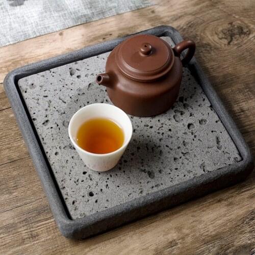 Squares Tea Tray Separable Natural Volcanic Rock Plate Stone Teaware Home Decoration Tea Set Table Accessories Office Decor