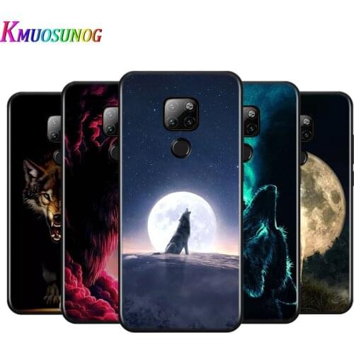 Animal Snow Wolf For Huawei Y9A Y8P 2020 Y8S Y7A Y9 Y7P Y5P Y9 Y7 Y6 Y5 Prime Pro 2019 2018 2017 Black Phone Case