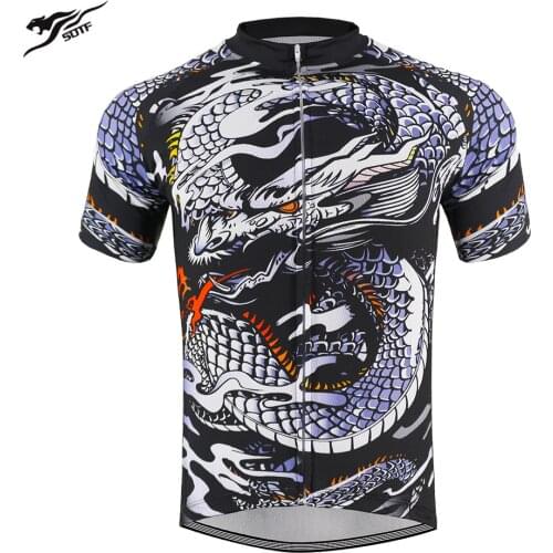 Chinese Dragon Breathable Unisex Anti-Pilling retro Short sleeve cycling jersey men road bike mountain bike jersey maillot