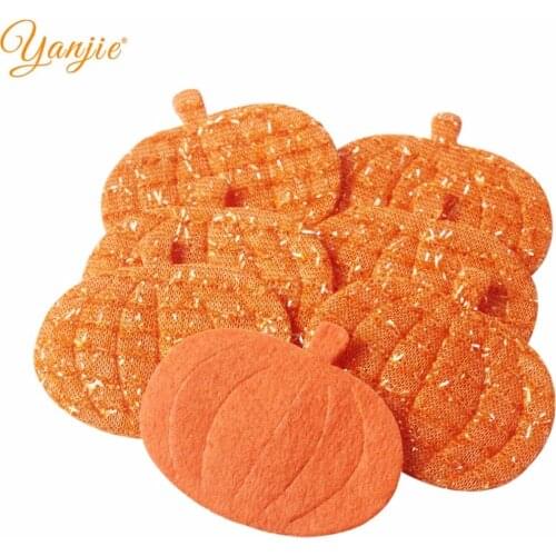 20pcs/lot 2020 Classical European Halloween Felt Pumpkin Pads DIY Hair Accessories For Women Kids Girl Party Headband Headwear