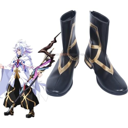 FGO Merlin Boots Cosplay Fate Grand Order Caster Merlin Cosplay Boots Shoes Custom Made Any Size