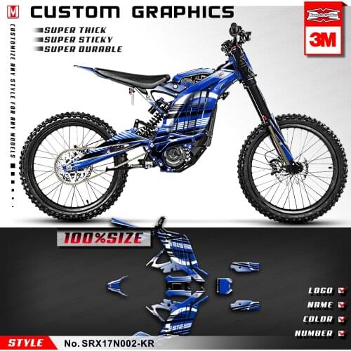 KUNGFU GRAPHICS Waterproof Vinyls Racing Stickers Decal Kit Wraps for Sur-Ron Light Bee X/S (Style no. SRX17N002-KR),Blue
