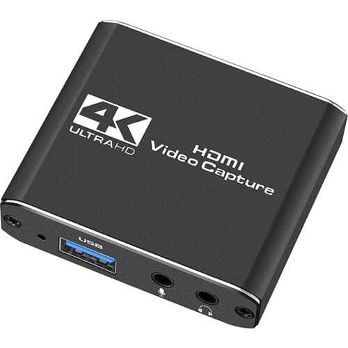 Audio Video Capture Card with Microphone 4K HDMI Loop-Out,1080P 60Fps Video Recorder for Switch/PS5/ One/PC/Video