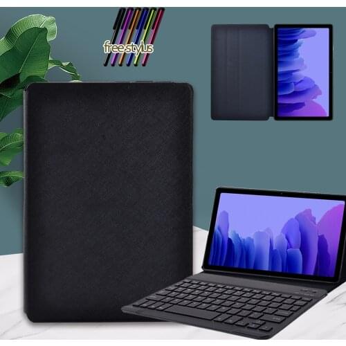 For Samsung Galaxy Tab A7 T500/T505 10.4 Inch Tablet Case Leather Cover Case + Wireless Bluetooth Keyboard + Free Stylus