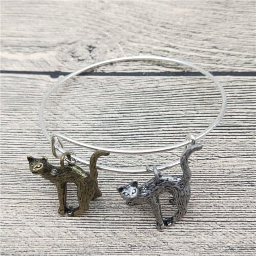 Trendy New Vintage 3D Cat Bangles Cute Vintage 3D Cat Cat Bangles Bracelets Fashion Animal Pet Jewellery