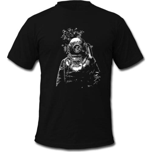 Men 2019 Brand Clothing Tees Casual Male Best Selling T Shirt Skeleton Diver Mens T-Shirt Summer Style Funny