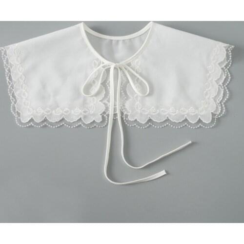 40GC Embroidery Fake Collar Various Style False Collar Breathable Summer Faux Collar Necklace Dress Shirt Collar Shawl