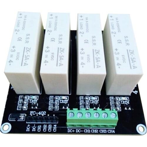 New 4-channel low-level trigger solid-state relay DC-DC load 5A switch control board 5V Free Shipping
