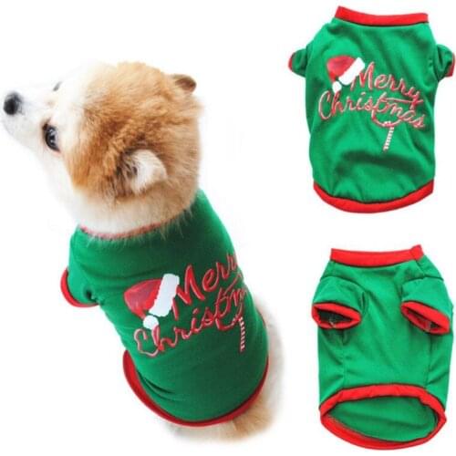 Pet Dog Clothes Winter Christmas Print Clothes Pet Dog Long Sleeve Top Winter Warm Dog Pet Clothing Coats Jackets
