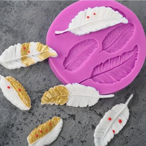 Feather Sugar Buttons Silicone Mold Fondant Mold Cake Decorating Tools Chocolate Gumpaste Mold Baking Utensils
