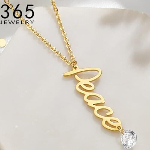 Personalise Collier Names Diamond Customized Necklaces Custom Namplate Necklace Stainless Steel Personalized Jewelrys Girl Gift