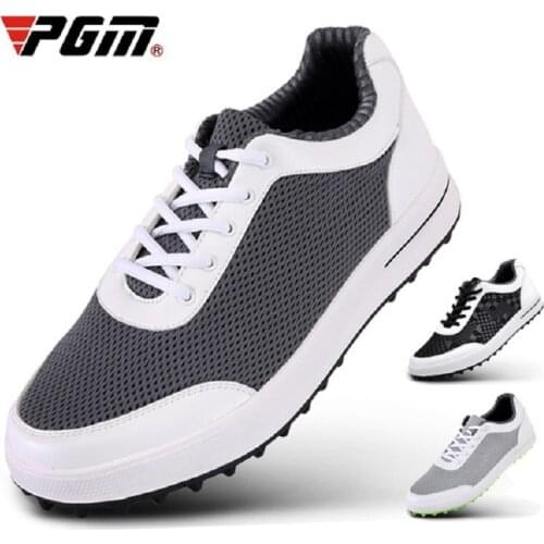 Pgm Mens Golf Shoes Sports Breathable Mesh Shoes Anti-Slip Light Weight Golf Sneakers Man Lace Up Outdoor Trainers D0349