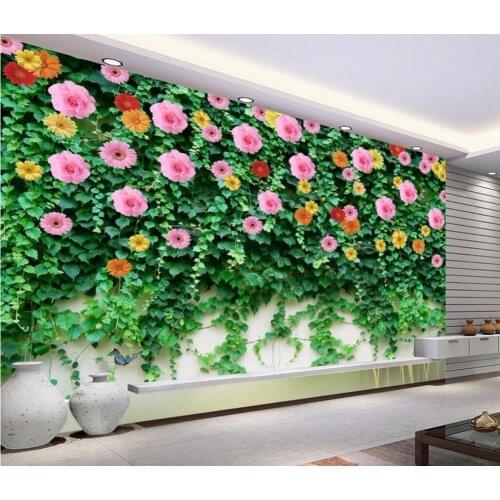 Custom photo designs 3d wall murals wallpaper picture The rose flower vine landscape decor painting wallpapers for living room