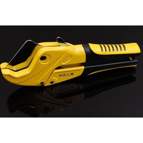 42mm Plastic Pipe Cutter PVC/PPR/PE Hose Water Tube Scissors Aluminum Alloy Body Ratcheting Cutting Hand Tools