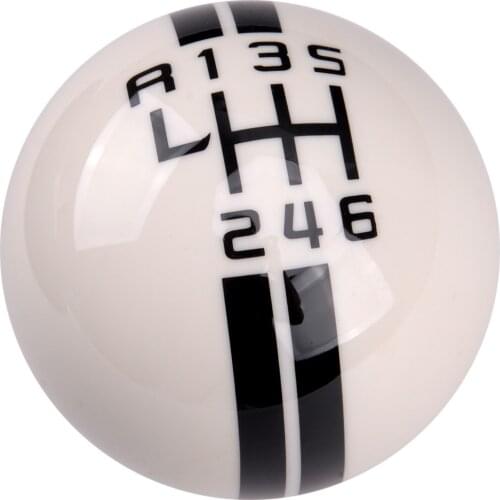 Beler 6 Speed Manual Gear Shift Knob Ball Fit for Ford Mustang Shelby GT 500 Cobra MT White Car Accessories