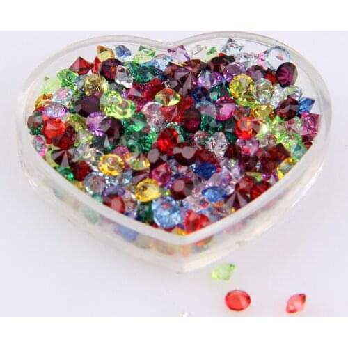 SS6/SS12/SS16 About 1440pcs Resin Mix Color Sharp Bottom Bare Nail Rhinestone Nail Art Decoration