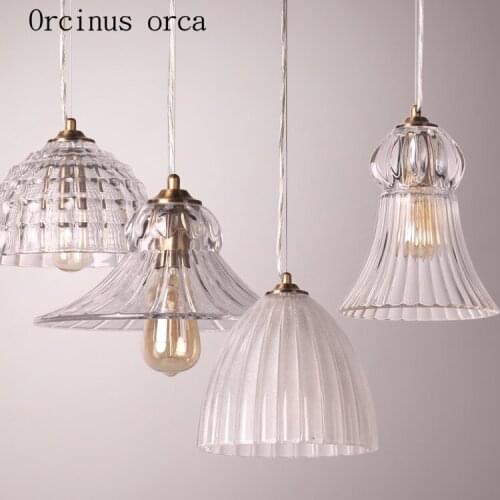 American Retro Style Glass Chandelier Restaurant Bar balcony porch French style minimalist creative Chandelier free shipping