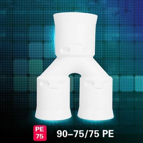 95-75-75 mm Air Duct Splitter Three-way Splitter Top Air Supply for PE Corrugated Bellows Fresh Air System Ventilation Pipe Duct