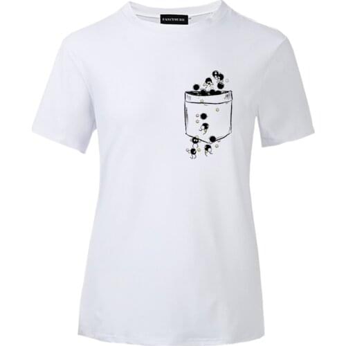 Fun Black ball Tshirt Round Neck Tshirt Short Sleeve tee shirt Lady Casual Tee Shirt Female 2021 Simple T-shirt