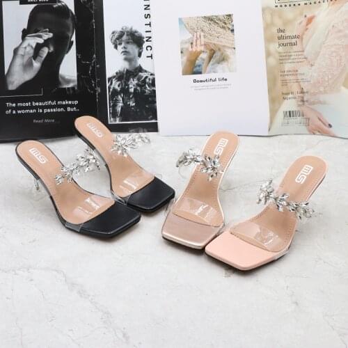 Women Sandals Shoes Sexy Slippers For Woman Lady Crystal Clear Transparent Women 2021 Summer Designer Fashion High Heels Pumps
