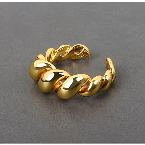 Dreamhonor Fashion Twine Ring Wome Rings for Women Real 925 Sterling Silver Jewelry for Women 2021 Fashion Gift