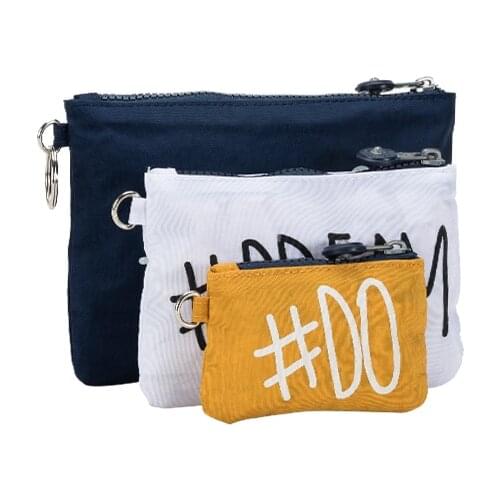Womens Mini Canvas Coin Pouch 3 Pcs Set Daily Denim Storage Bag Small Clutch Bags Zipper Wallet Purses For Girl Key Card Holder