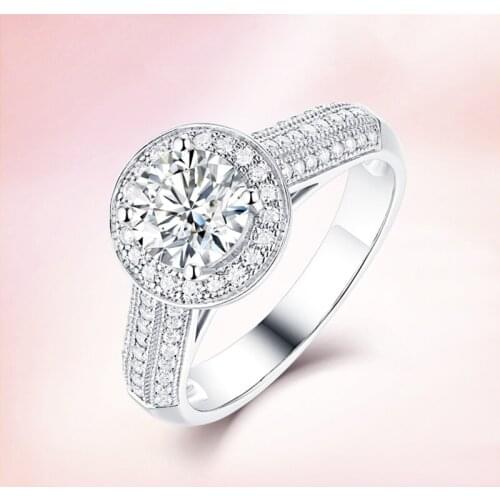 Round Multi-diamond Luxury Ring 925 Sterling Silver Women Exquisite Elegant Gift for Girlfriend Engagement Wedding Party Jewelry