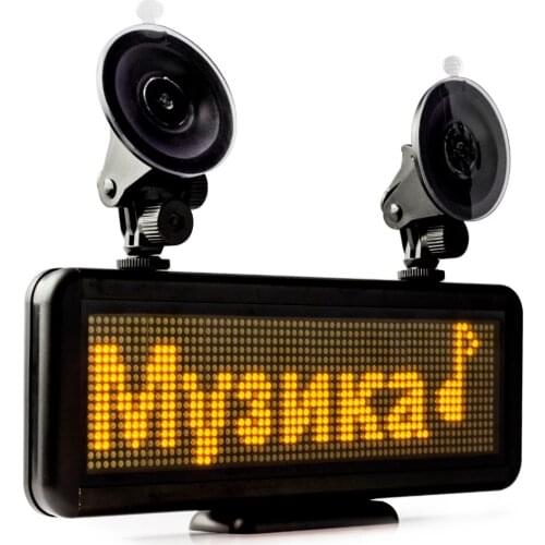 16*64 Pixels Yellow LED Car Display Board / LED Scrolling sign Panel screen Board usb Programmable Rechargable