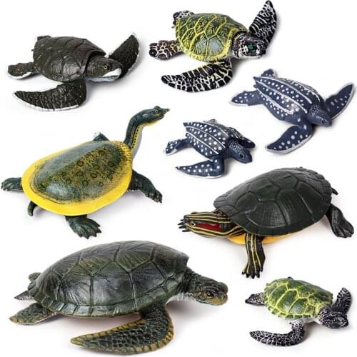 17 Kidns Simulation Sea Turtle Figure Collectible Toys Sea Life Animal Action Figures Kids Animal Sandtable Scene Toys