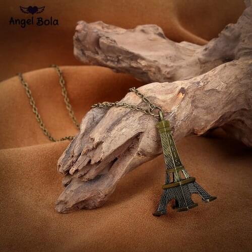 2018 New Fashionable Quality Ancient Bronze Eiffel Tower Necklace Jewelry for Women New Gift
