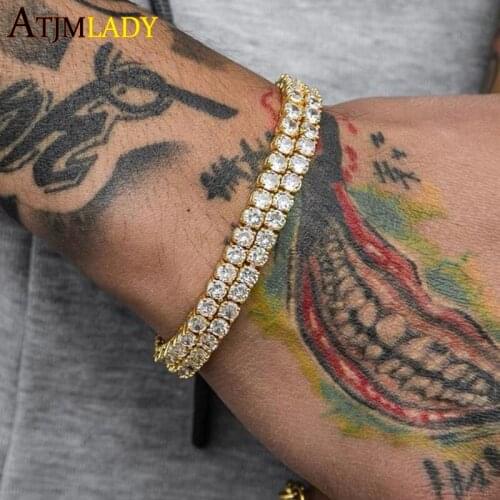 2021 Top Quality Iced Out Bling 5A Cubia Zirconia Hip Hop Women Men Jewelry Prong Set 1 Row Thin 3mm CZ Tennis Chain Bracelet