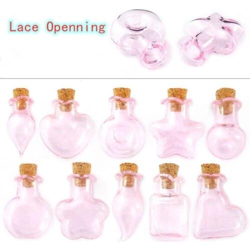 300/500/800/1000pcs Lace Open Mini Glass Bottle Drifting Bottle Small Wish Bottle With Cork Stopper Wed Birthday Party DIY Craft