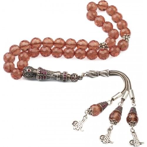 925 Sterling Silver Faceted Zultanite Stone 33 Piece Tasbih Special Design Islamic Gift, Masterwork Muslim Prayer Beads Masbaha