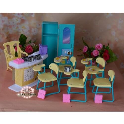 For barbie teacher classroom school desk Student class barbie kindergarten furniture barbie house accessories