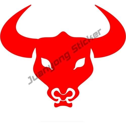 Cartoon Bull Head Cow Red Car Sticker Vinyl Decals MBumper Truck Yacht Speedboat otorcycle Reflective Car Accessories KK15x12cm