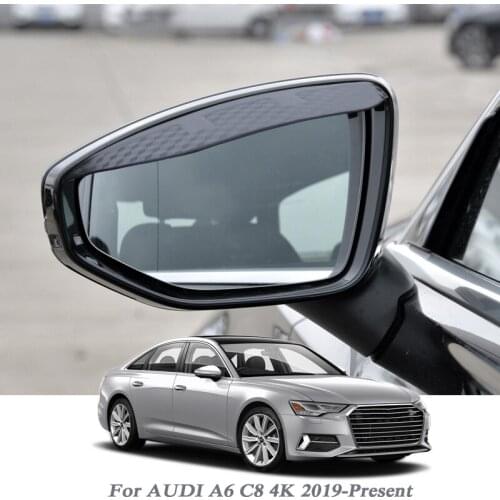 Car Rearview Mirror Rain Eyebrow Auto Shield Snow Guard Sun Side Visor Shade Protector For Audi A6 C8 4K 2019-PreseCar Accessory